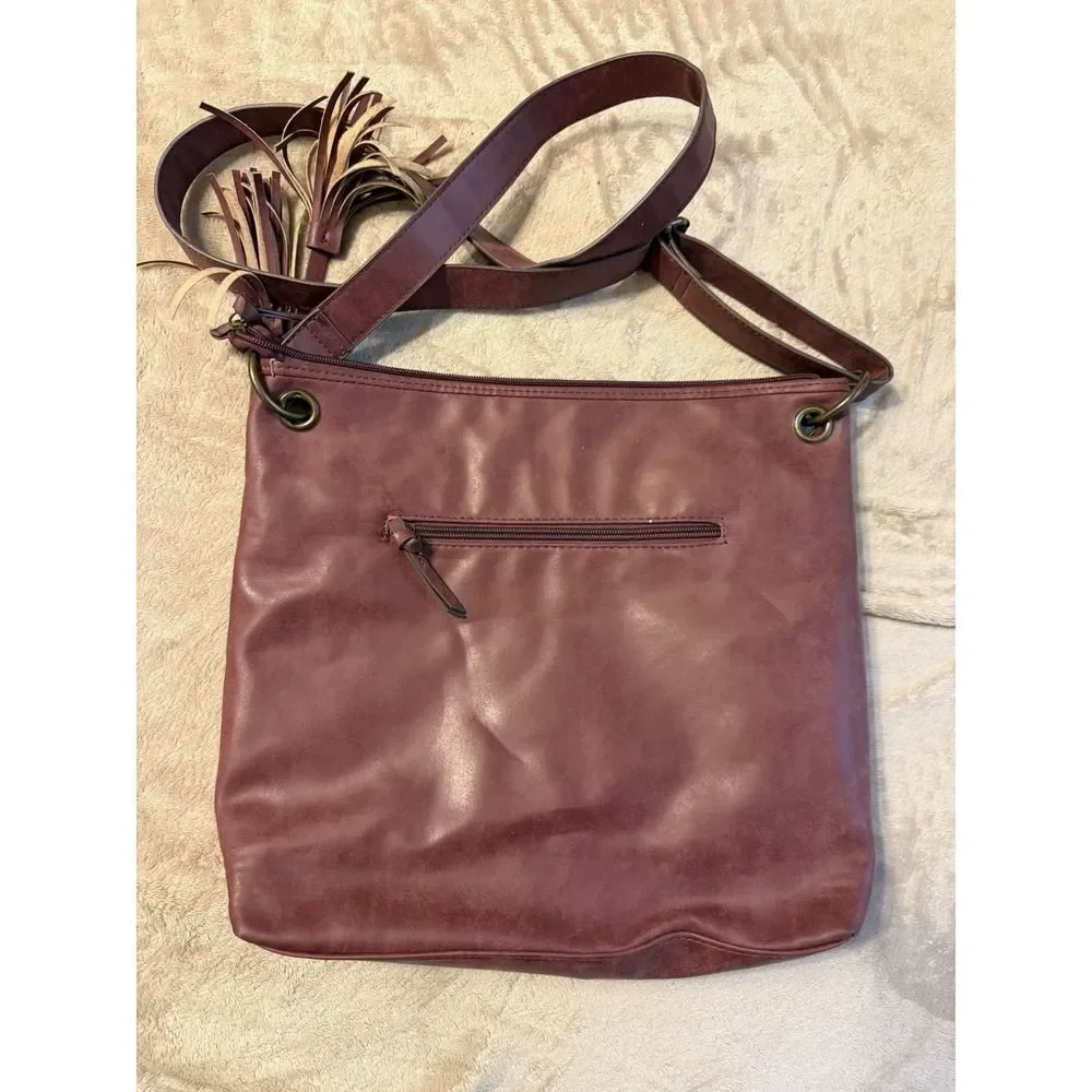 Bueno Faux Leather Brown Cross Body Bag. Shoulder Strap - Picture 8 of 9